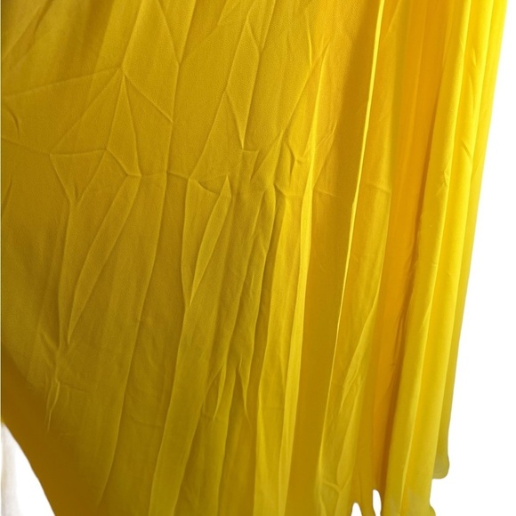 NWT Mac Duggal Spaghetti Strap Sunshine Yellow Ruffle Dress 4 - Picture 9 of 10